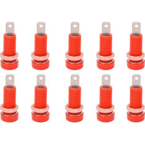 10 pièces 4mm prise banane prise montage liaison poste connecteur adaptateur panneau pour instrument électronique rouge (1/5)