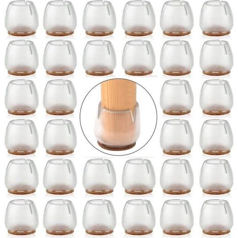 Lot de 32 embouts de protection en silicone pour pieds de chaise et de table (1/4)
