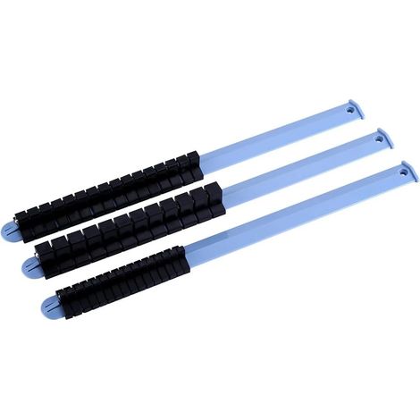 Organisateur de rangement pour douilles, 3 pièces, compartiments pour douilles 1/4", 3/8" et 1/2", robustes, fixation murale. (1/4)