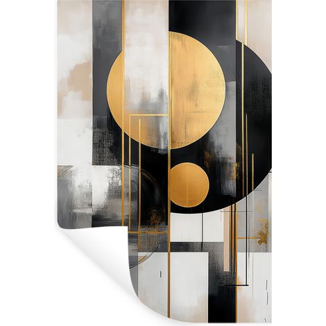 Wall Sticker Abstract - Gold - Silver - Shapes - Aesthetic - Modern 40x60 cm