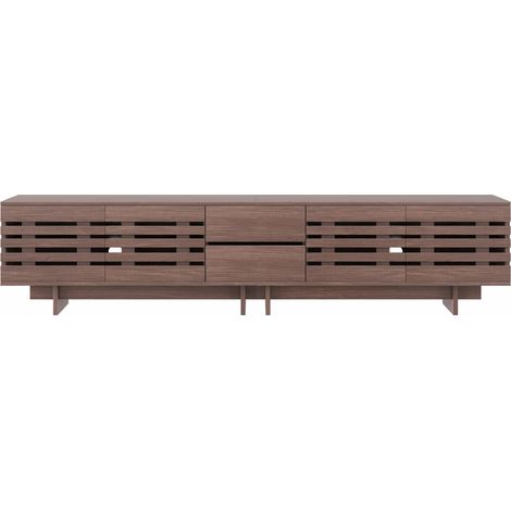 Moderner TV-Schrank 200 cm in Walnuss mit 2 Schubladen und 4 Türen (1/5)