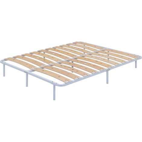 Somier Austen IF17 135x190cm con Lamas de Madera de Abedul Amortiguadas, Estructura Metálica Blanca, Altura de 23cm con Espacio de Almacenaje Inferior (1/5)
