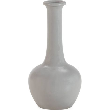 Vase décoratif en terre cuite gris élégant pour intérieur raffiné - gris clair mat (1/2)