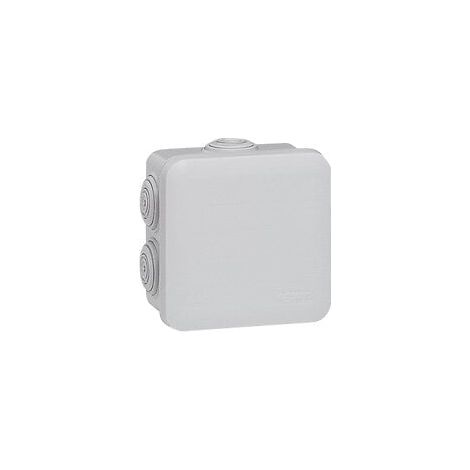 Legrand – Boîte de dérivation carrée 80x80x45mm – Fermeture par enclipsage – Indice IP55 – Résistance chocs IK07 – Pour câbles Ø4 à Ø20mm