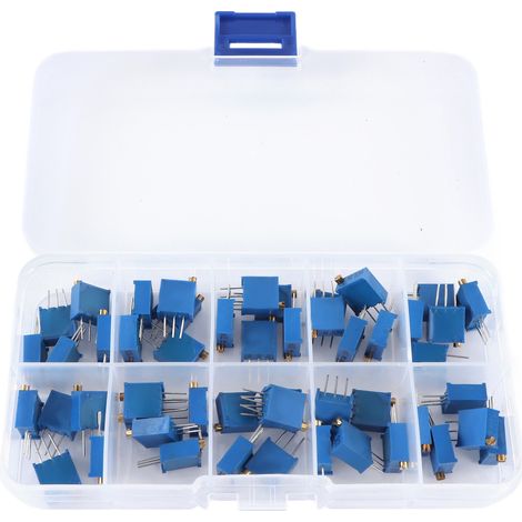 Potentiomètres réglables 3296W, 50 pièces, résistance Variable 500 1K 2K 5K 10K 20K 50K 100K 200K 1M Ohm