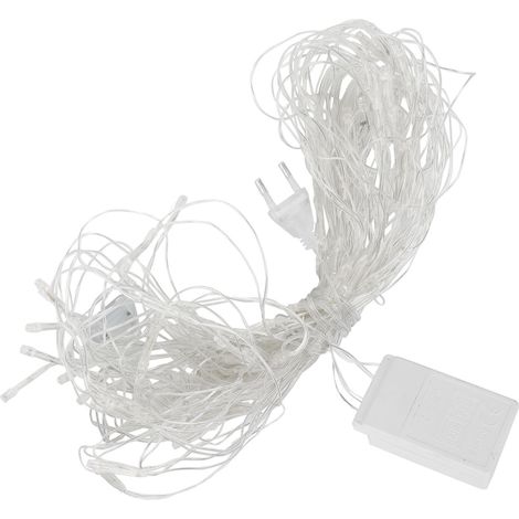 Guirlande lumineuse décorative en filet, 8 modes d'éclairage, idéale pour Noël, mariages et fêtes. Dimensions : 1,5 m x 1,5 m. Prise UE 250 V. (1/5)