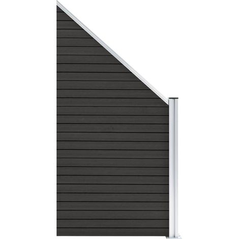 Panneau de clôture de Jardin,design simple WPC 95x(105-180) cm Gris -61996 (1/5)