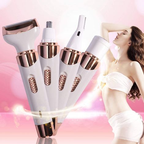 Kit d'épilation, épilateur visage pour femmes, tondeuse nez 4 en 1, tondeuse étanche rechargeable USB, épilation portable et indolore-AquaForge (1/5)