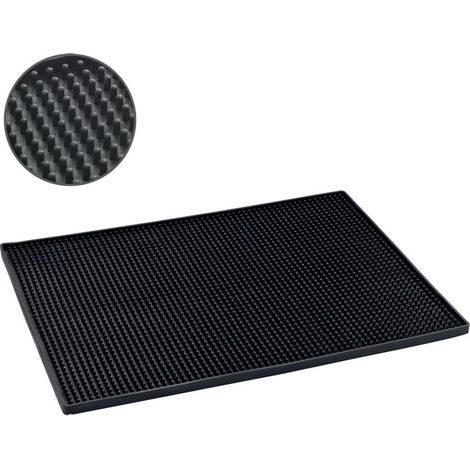 Black dish draining mat 45x30 cm – Durable PVC plastic – Efficient drainage for quick drying – Dishwasher safe (1/5)