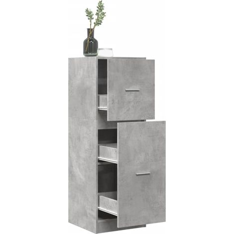 Apothekerschrank Betongrau 40x41x118 cm Holzwerkstoff