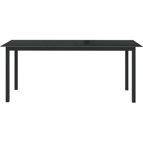 INLIFE Table de jardin Noir 190x90x74 cm Aluminium et verre (1/5)