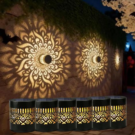 Lámpara solar exterior Mandala de 10 lúmenes, metálica, IP55, decorativa para jardín, valla, terraza, patio y balcón. (1/5)