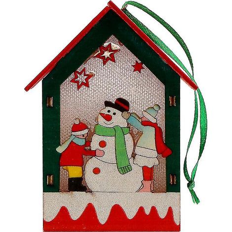 1 maison lumineuse en bois 3D (1 pièce) (1/3)