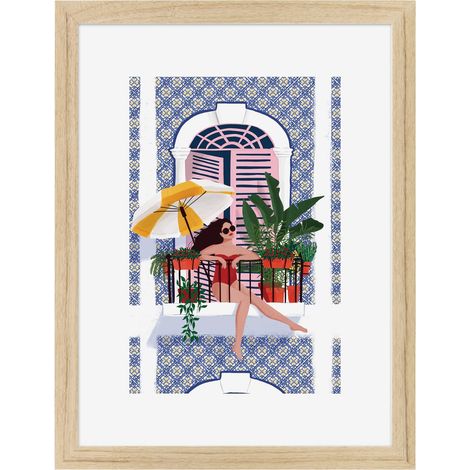 Image encadrée Sun 30x40 cm recyclable, visuel imprimé sans solvant - fabriqué en France (1/4)