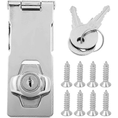 Cadenas de mueble con llave en aleación de zinc para armario, cerradura de seguridad metálica para cajón y closet, kit de herrajes de fijación (1/5)