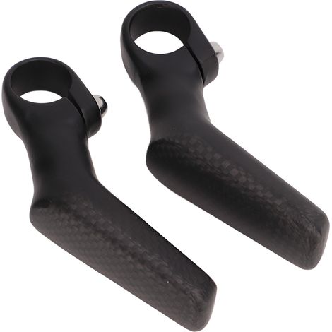 Mountainbike-Lenkergriffe, 1 Paar, 3K-Carbon, L-förmig, ergonomisch, für 22,2-mm-Rennradlenker, matte Oberfläche (1/5)