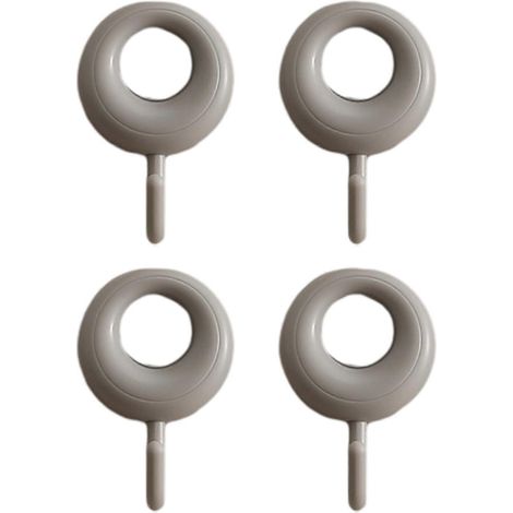 Crochets adhésifs sans per age – Lot de 4 Forte adhérence pour salle bain et cuisine Organisateur manteaux serviettes - Grey (1/5)