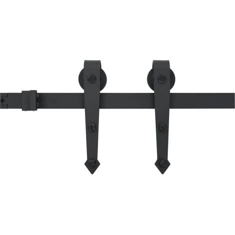 vidaXL Sliding Door "SKIEN" Hardware Kit 200 cm Steel Black (1/5)