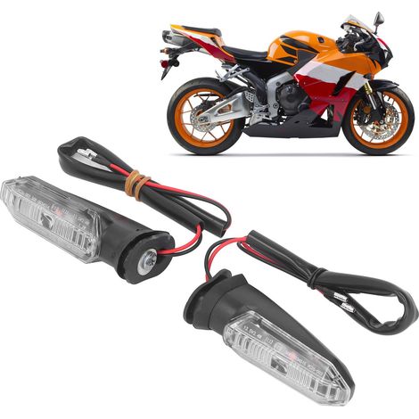 Clignotants et feux de position à LED pour motos, compatibles avec les modèles RS150, XRE300, CRF300 et X-ADV (lot de 2 avec finition miroir transparente). (1/5)