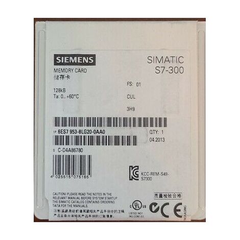 Siemens 6ES7953-8LG20-0AA0 Memory card 128KB Simatic S7-300