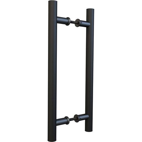 Sliding door handle, double-sided H-shaped, heavy-duty swing door handle, black Length 500 mm Hole spacing 300 mm (1/5)