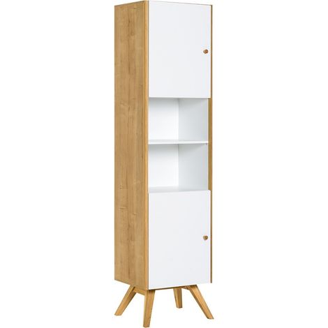 CALICOSY - Vitrine 2 portes avec étagère centrale H207,5 cm - NATURE (1/5)