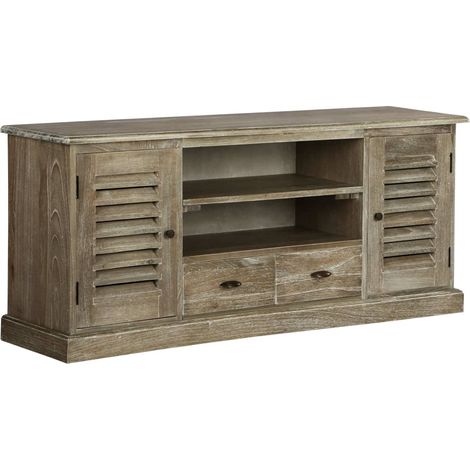 Mobile Porta TV in Legno Massello di Mindi 145x35x60 cm vidaXL (1/5)