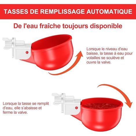 DIY Hühner-Tränke Tränke-Bausatz Hühner Rot self-assembly water supply chickens poultry (1/4)