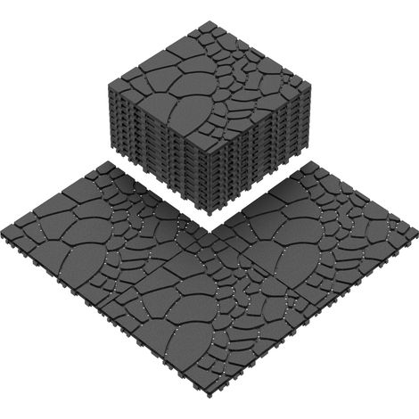 Baldosas para terraza (63.5x31.5x45.5 cm), encaje modular, antideslizantes, PP, gris oscuro (1/5)