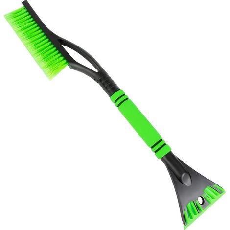 Raclette à glace pour voiture, gratte-neige 4 rangées de poils doux, manche extensible, kit modulaire 3 pièces, couleur verte (1/5)