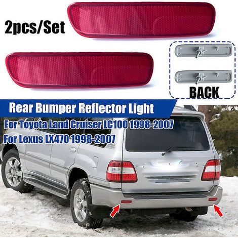 Réflecteur de feu stop de pare-chocs arrière gauche et droit pour Land Cruiser LC100/LX470 1998-2007 (1/5)