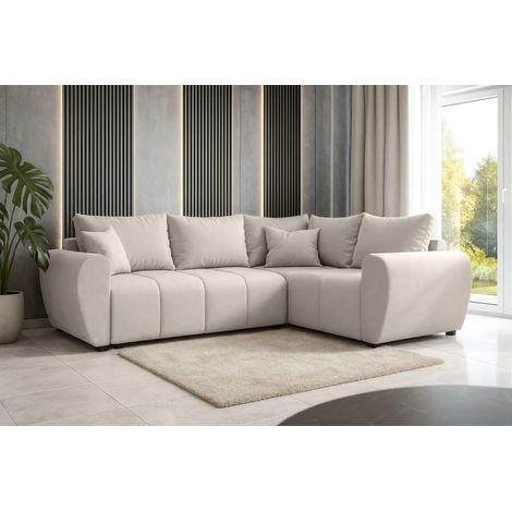AX LIVING Malatya L Ecksofa mit Schlaffunktion Sofa L Beige 235 cm R