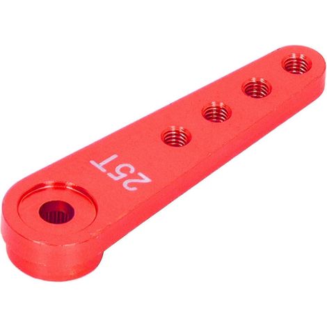 Bras de servo 1/8 1/10 universel étendu 25T direction unilatérale corne de servo en aluminium rouge (1/4)