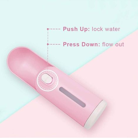 Boîteille d'eau pour Chien Distributeur d'eau Portable pour Chien Chiot Chat Animaux Voyage Water Drink Boîteille-Rose-Fei Yu (1/4)