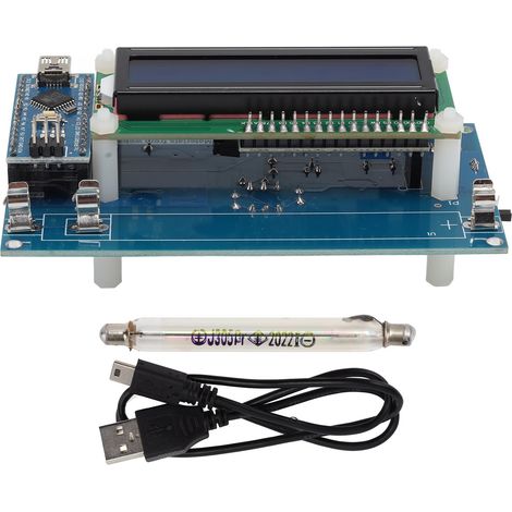 Nuklearstrahlungsdetektor-Kit mit Geigerzählermodul, GM-Zähler, LCD-Display und USB-Anschluss, Spannungsbereich 380–550 V – Elektronisches Modul zur Gamma- und Beta-Strahlungsdetektion