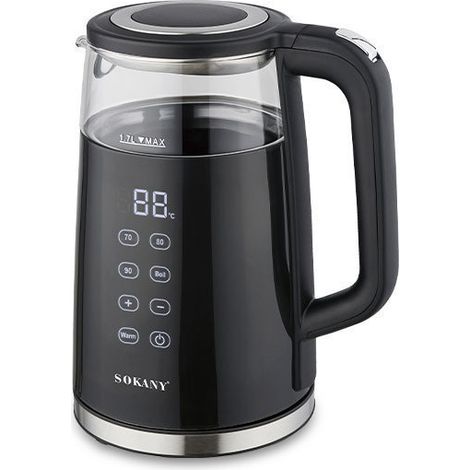 Bouilloire à Double Paroi avec Écran Numérique, 1,7 Litre, 2200W, Fonction de Maintien au Chaud, Protection Contre l'Ébullition à Sec, Quatre Températures Préréglées, Démarrage Automatique (1/5)
