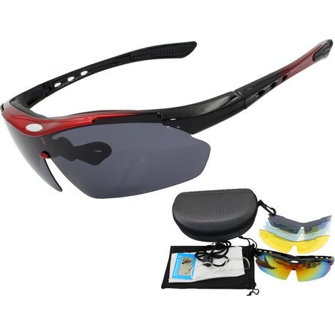 Polarisierte Fahrradbrille mit 5 austauschbaren Gläsern, TR90-Rahmen, Mountainbike-Sportbrille für Damen und Herren (1/5)
