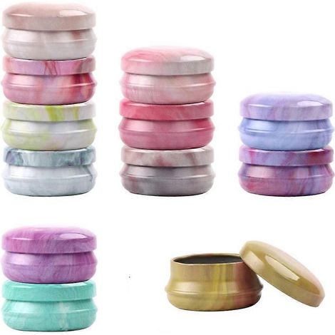 Lot de 12 boîtes rondes vides pour poudre, lotion, flacons de voyage, boîtes à crème (style aquarelle)-4X4CM