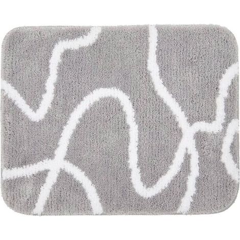 Tapis de salle de bain de 50x40 cm, lavable en machine, gris (SATDPREDWC08SE)