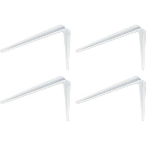 4x équerre console rigide 90x65mm capacité de charge 15kg/équerre universel acier blanc meuble étagère armoire (1/5)