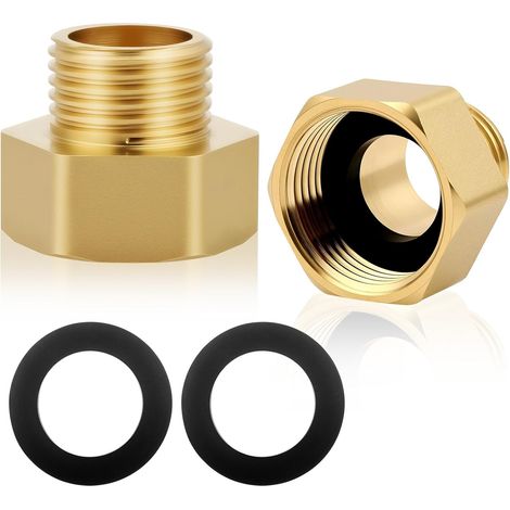 2 Pièces Réducteur en Laiton Adaptateur, 3/4 "Femelle à 1/2" Mâle BSP Filetage en Laiton Douille Hexagonale Connecteur de Réduction, Réducteur Femelle Mâle, pour la Conversion de Tuyau (1/5)