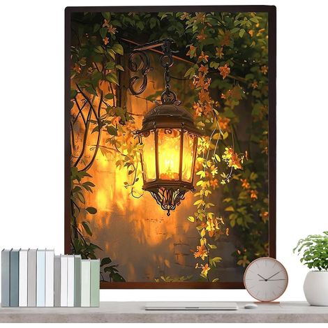 Peinture lumineuse – Décoration murale réaliste à 3 couleurs – Lampe d'art à trois niveaux à intensité variable pour chambre, maison, anniversaire, pendaison de crémaillère, fête de mariage (1/5)