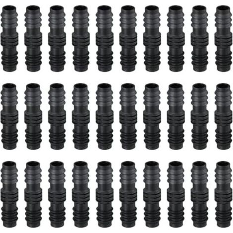 30 Pièces 16mm Raccords de Tuyau Arrosage, D'Irrigation Goutte à Goutte, Connecteurs Cannelés en Plastique, Tuyaux d'Arrosage, Direct pour Système - (1/5)