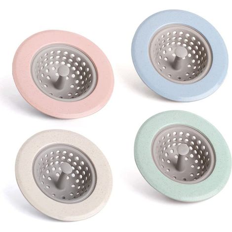 de 4 filtres à cheveux en silicone pour évier de cuisine (1/4)