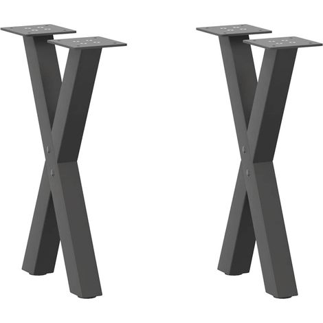 Couchtischbeine X-Form 2 Stk. Anthrazit 28x(42-43) cm Stahl