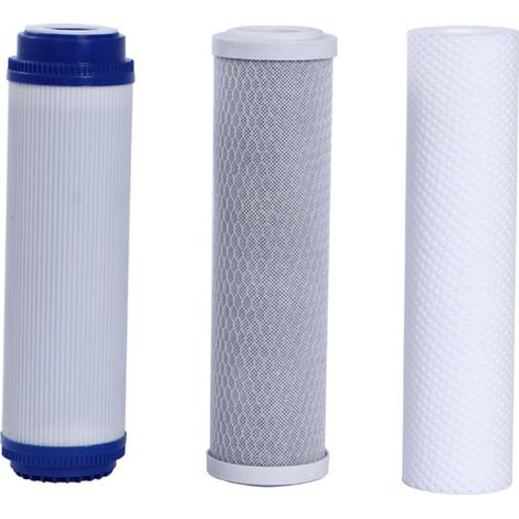 Lot de 3 Cartouches filtrantes de remplacement, sédiment 1 microns pour porte filtre 10 Pouces, ensemble de remplacement de filtre à osmose inverse étape 1, 2 et 3 étapes (1/5)