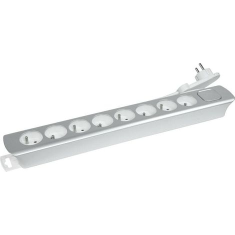 Multiprise 8 prises 16A – Câble 1,4m – Fiche plate pour espaces réduits – Interrupteur marche/arrêt pour économie d'énergie – Gefom