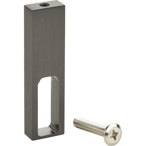 SOTECH Designer Schrankrohr NANO Alu Kleiderstange & optionales Zubehör - Mittelträger Unterbaumontage, 75x20x10 mm, Titanoptik