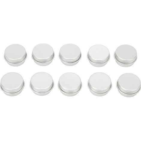 10 récipients en aluminium vides 5 ml, boîtes rondes portables pour baume à lèvres et parfum solide (1/5)