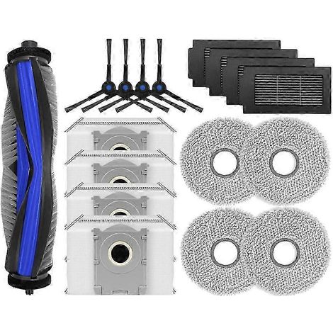 Pièces de rechange compatibles pour aspirateurs T50 MAX PRO OMNI : brosse latérale principale, serpillière, sac à poussière, filtre HEPA (1/5)